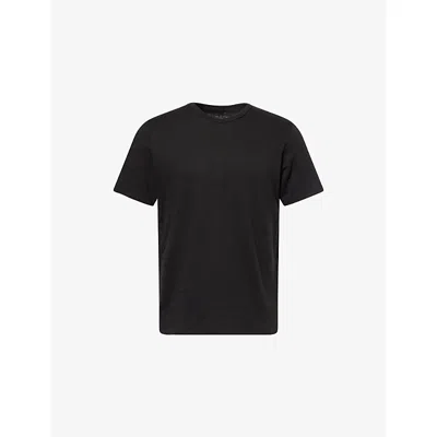 Rag & Bone Mens Jet Black Classic Crew-neck Cotton T-shirt