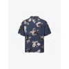 Rag & Bone Mens Navy Avery Floral-print Woven Shirt In Blue