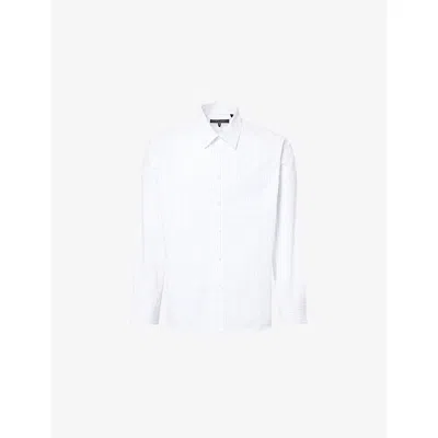 Rag & Bone Mens Relaxed Fit Cotton-poplin Shirt White Blue Stripe
