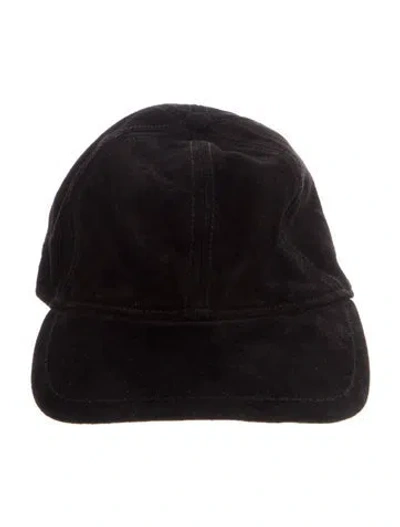 Pre-owned Rag & Bone Mens Suede Baseball Hat In Black