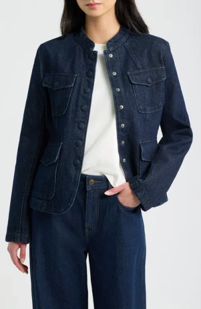 Rag & Bone Mercer Cotton Denim Blazer In Blue