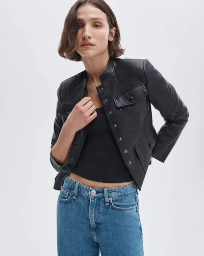 Rag & Bone Mercer Leather Blazer In Black