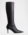 Rag & Bone Mercer Leather Knee-high Boots In Black