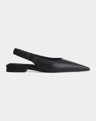Rag & Bone Mercer Leather Slingback Flats In Black