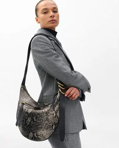 Rag & Bone Mercer Medium Python Leather Hobo In Animal Print