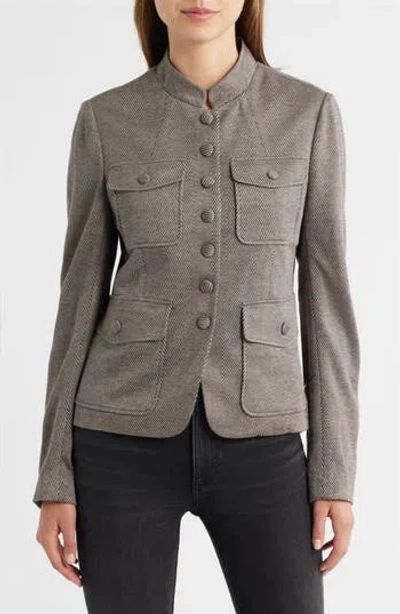 Rag & Bone Mercer Mixed Print Ponte Jacket In Brwmt