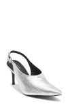 Rag & Bone Mercer Pointed Toe Slingback Pump In Silver