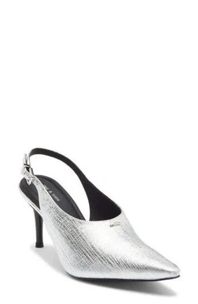 Rag & Bone Mercer Pointed Toe Slingback Pump In Silver