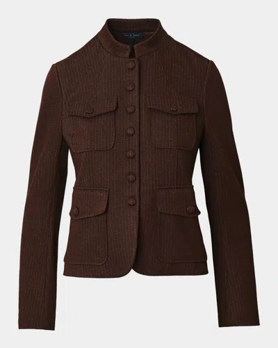 Rag & Bone Mercer Printed Ponte Jacquard Blazer In Brown