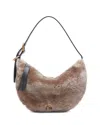 Rag & Bone Mercer Small Shearling Hobo Bag In Brown