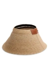 Rag & Bone Meredith Rollable Raffia Visor In Brown