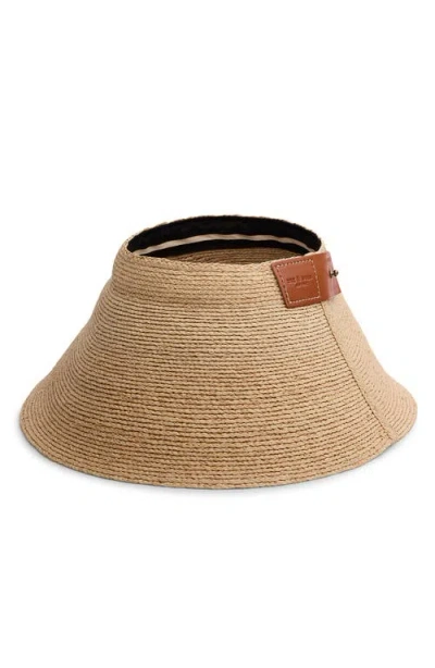 Rag & Bone Meredith Rollable Raffia Visor In Brown