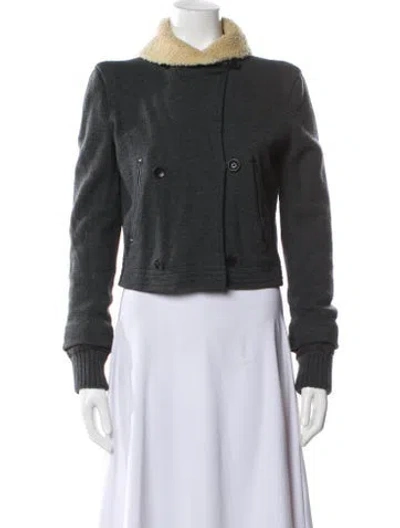 Pre-owned Rag & Bone Merino Wool Biker Jacket In Gray