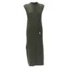 Rag & Bone Merino Wool Braid Detail Ribbed Button Side Sweater Dress In Green