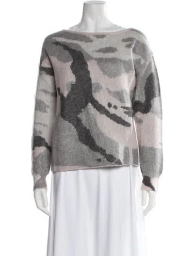 Pre-owned Rag & Bone Merino Wool Camouflage Print Sweater W/ Tags In White