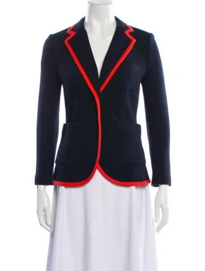 Pre-owned Rag & Bone Merino Wool Colorblock Pattern Blazer In Blue