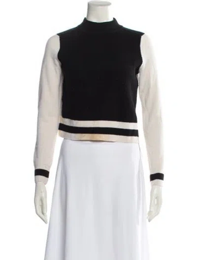 Pre-owned Rag & Bone Merino Wool Colorblock Pattern Sweater In Black