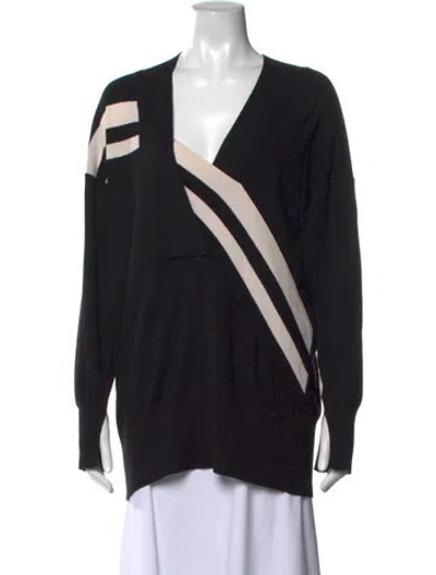 Pre-owned Rag & Bone Merino Wool Colorblock Pattern Sweater In Black
