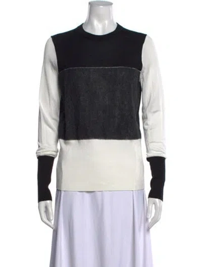 Pre-owned Rag & Bone Merino Wool Colorblock Pattern Sweater In Black/neutrals