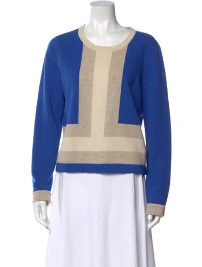 Pre-owned Rag & Bone Merino Wool Colorblock Pattern Sweater In Blue