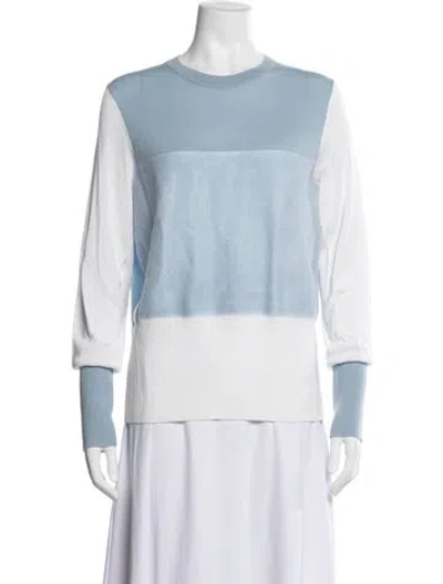 Pre-owned Rag & Bone Merino Wool Colorblock Pattern Sweater In Blue