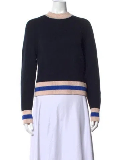 Pre-owned Rag & Bone Merino Wool Colorblock Pattern Sweater In Blue