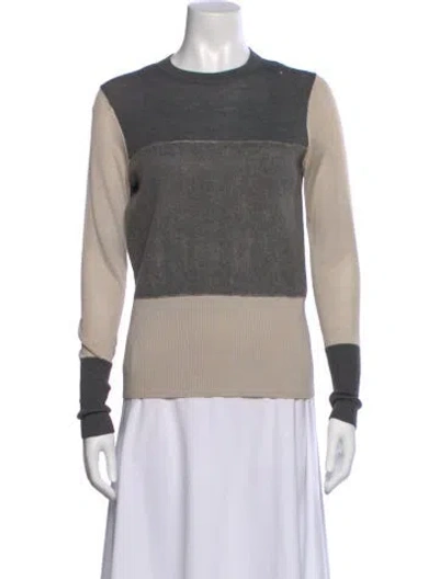Pre-owned Rag & Bone Merino Wool Colorblock Pattern Sweater In Gray