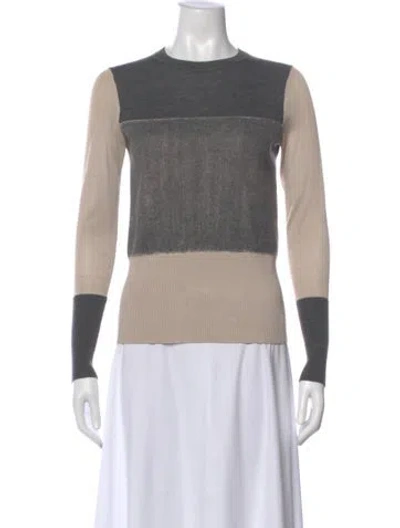 Pre-owned Rag & Bone Merino Wool Colorblock Pattern Sweater In Gray