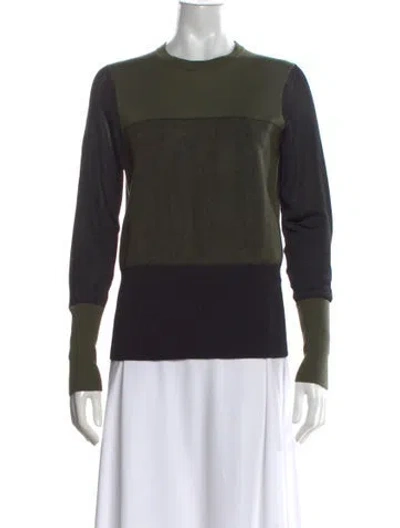 Pre-owned Rag & Bone Merino Wool Colorblock Pattern Sweater In Green