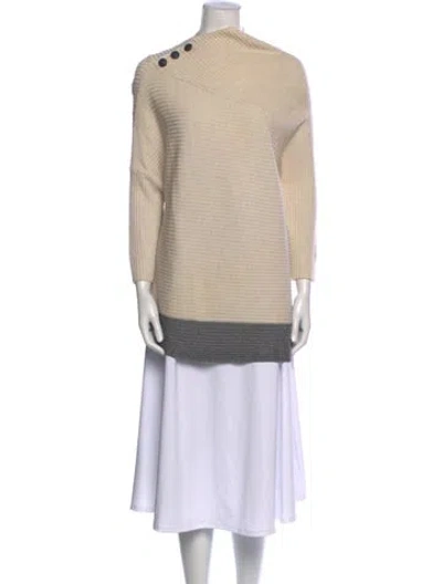 Pre-owned Rag & Bone Merino Wool Colorblock Pattern Sweater In Neutral