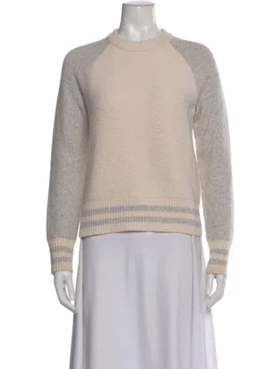 Pre-owned Rag & Bone Merino Wool Colorblock Pattern Sweater In Neutral