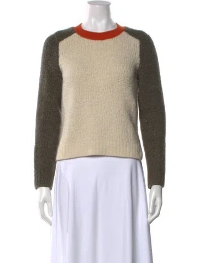 Pre-owned Rag & Bone Merino Wool Colorblock Pattern Sweater In Neutral