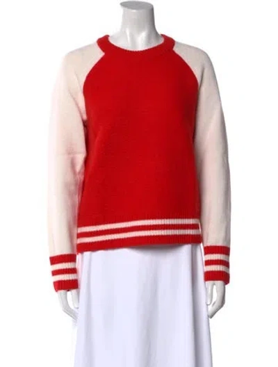 Pre-owned Rag & Bone Merino Wool Colorblock Pattern Sweater In Red