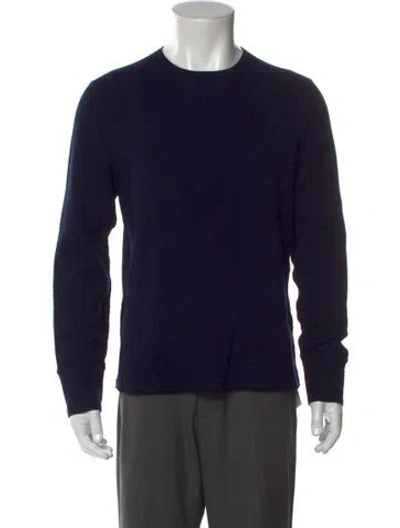 Pre-owned Rag & Bone Merino Wool Crew Neck Pullover In Blue