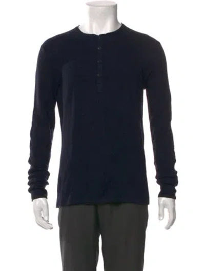Pre-owned Rag & Bone Merino Wool Crew Neck Pullover In Blue