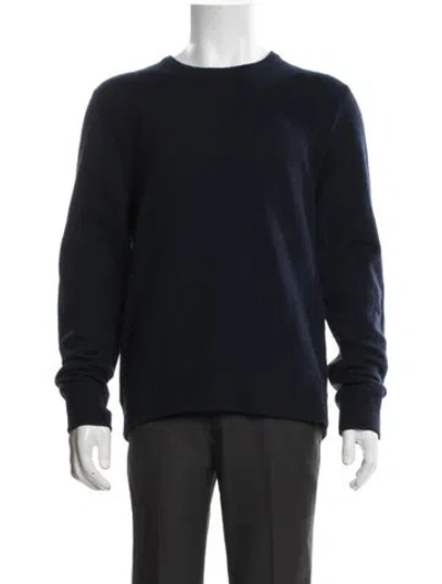 Pre-owned Rag & Bone Merino Wool Crew Neck Pullover In Blue