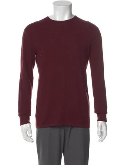 Pre-owned Rag & Bone Merino Wool Crew Neck Pullover In Burgundy