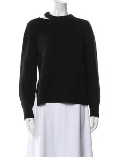 Pre-owned Rag & Bone Merino Wool Crew Neck Sweater In Black