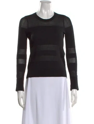 Pre-owned Rag & Bone Merino Wool Crew Neck Sweater In Black