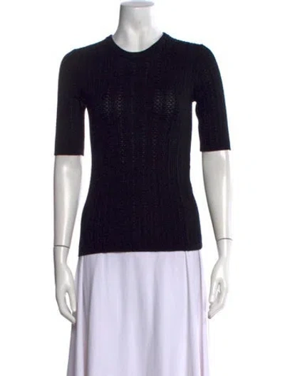 Pre-owned Rag & Bone Merino Wool Crew Neck Sweater In Black