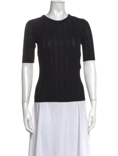 Pre-owned Rag & Bone Merino Wool Crew Neck Sweater In Black