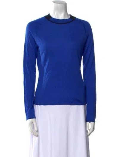 Pre-owned Rag & Bone Merino Wool Crew Neck Sweater In Blue