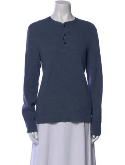 Pre-owned Rag & Bone Merino Wool Crew Neck Sweater In Blue