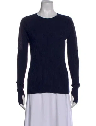 Pre-owned Rag & Bone Merino Wool Crew Neck Sweater In Blue