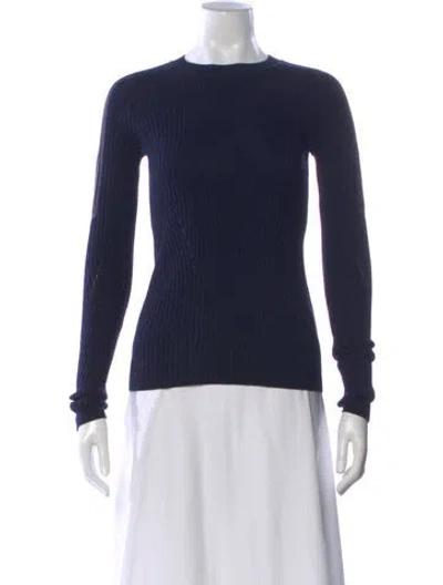 Pre-owned Rag & Bone Merino Wool Crew Neck Sweater In Blue