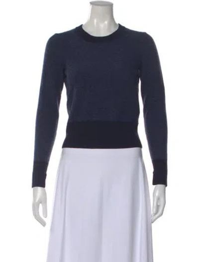 Pre-owned Rag & Bone Merino Wool Crew Neck Sweater In Blue