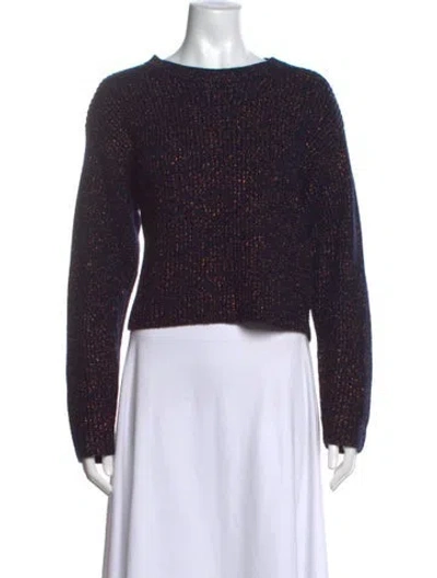 Pre-owned Rag & Bone Merino Wool Crew Neck Sweater In Blue/metallic