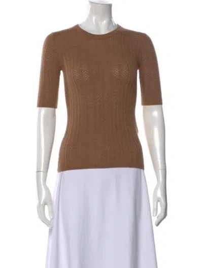 Pre-owned Rag & Bone Merino Wool Crew Neck Sweater In Brown