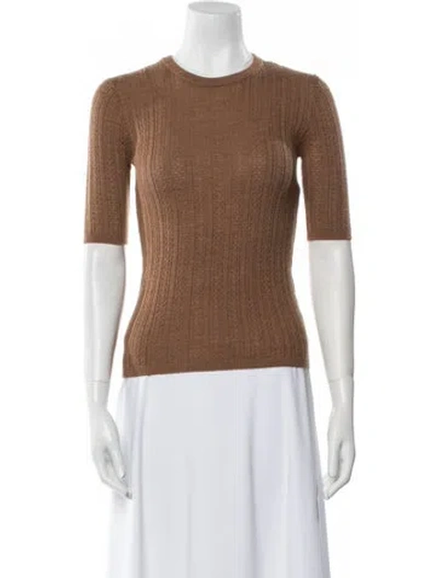 Pre-owned Rag & Bone Merino Wool Crew Neck Sweater In Brown