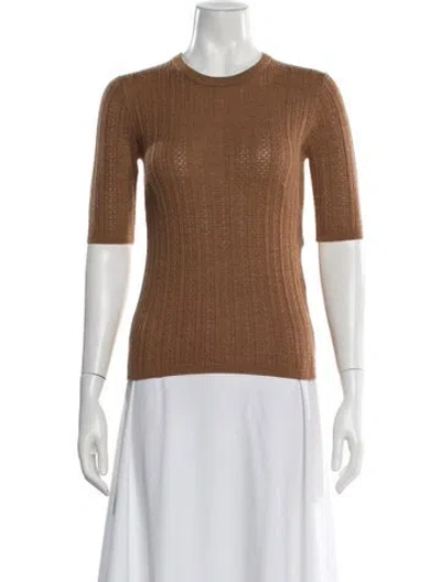 Pre-owned Rag & Bone Merino Wool Crew Neck Sweater In Brown
